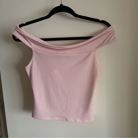 Pink Ruched Off-Shoulder Top - Picture 2 of 4